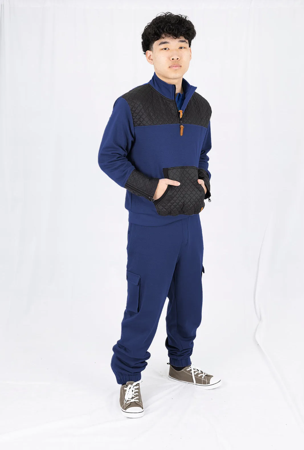 Adaptive Kids Cargo Joggers: Adjustable Elastic Waist & Side Zipper for Easy Undressing