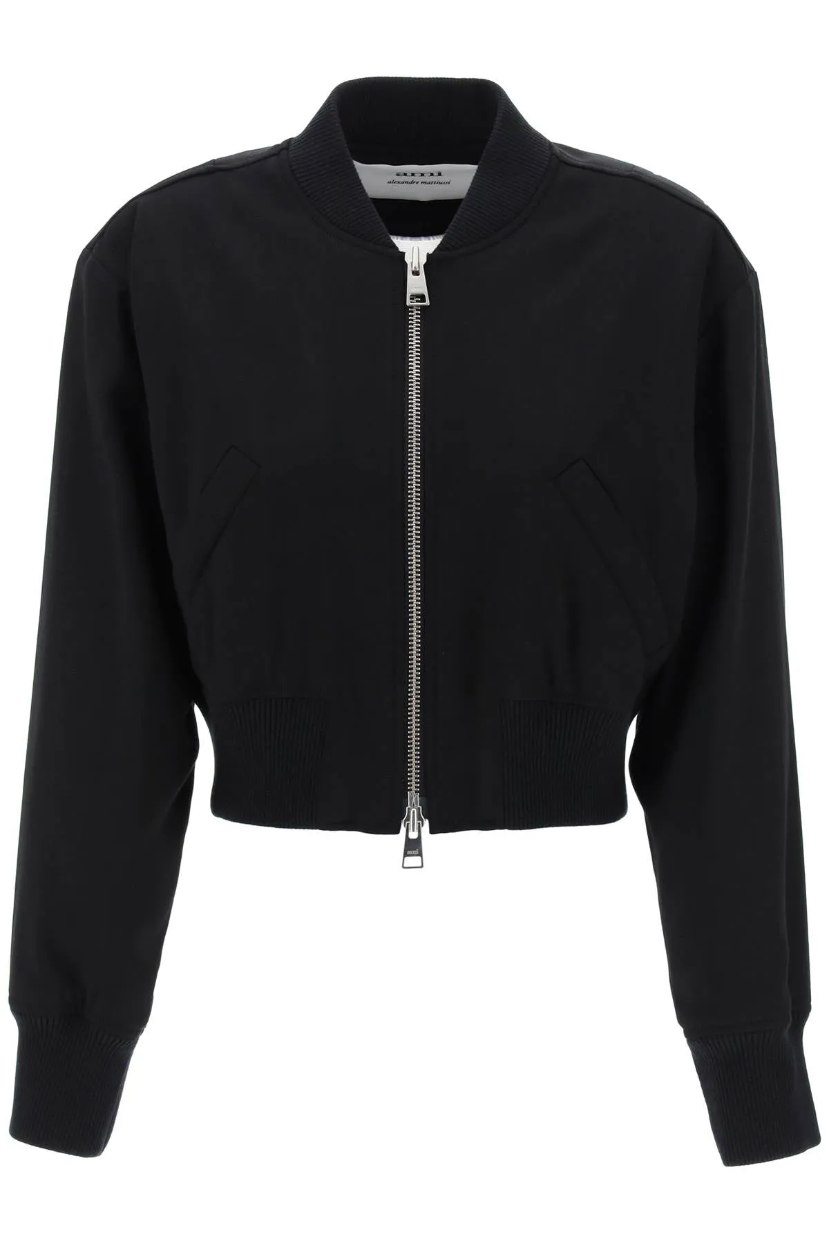 Ami Alexandre Matiussi cropped twill bomber jacket