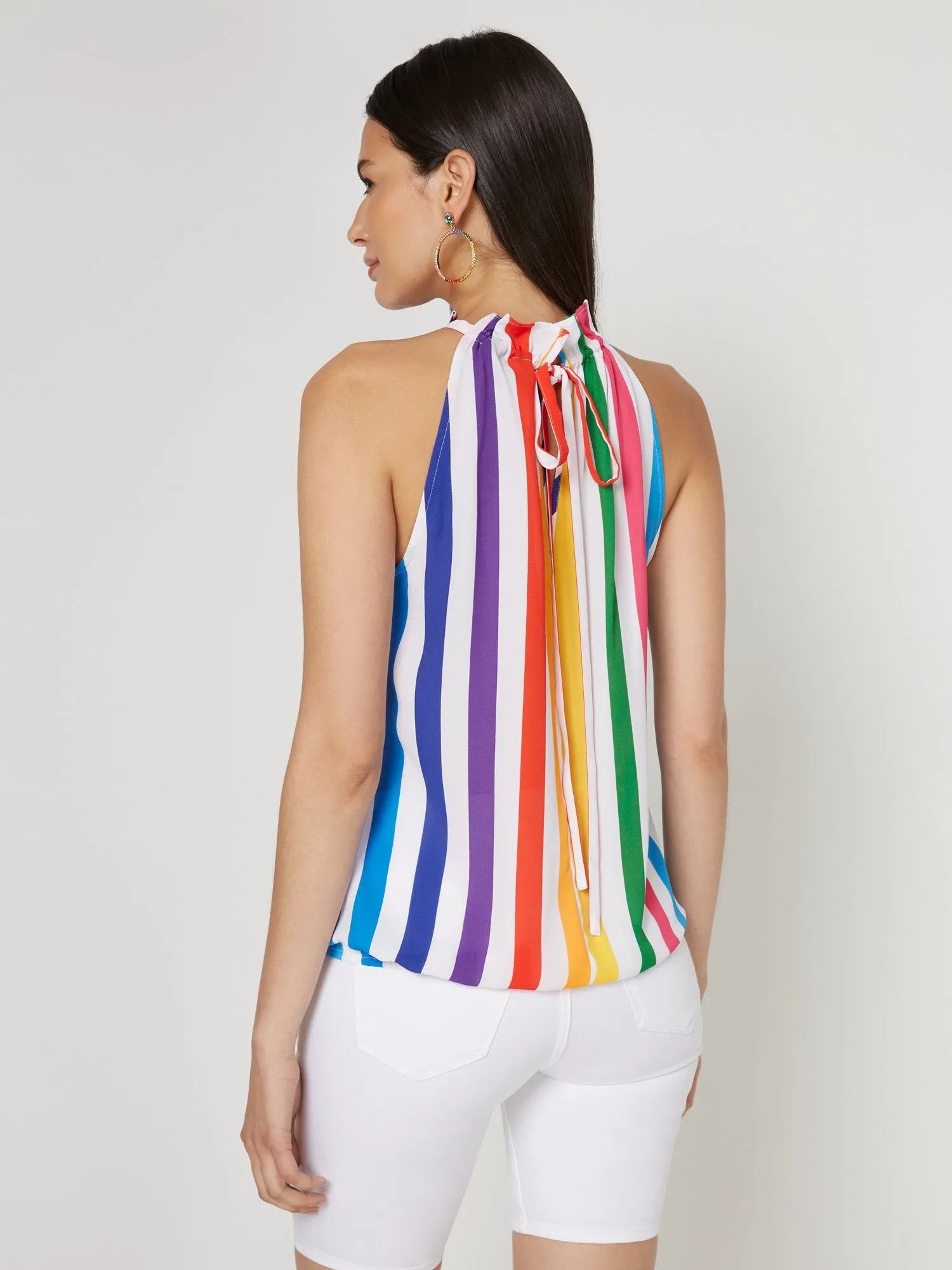 Banded Stripe Halter Top