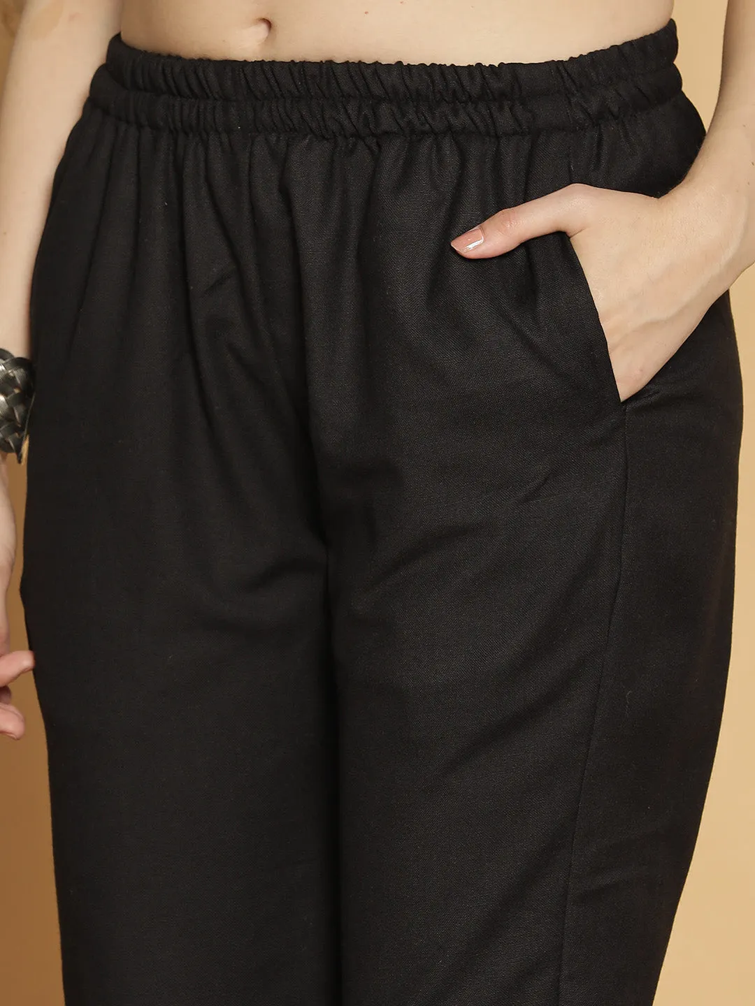 Black Acrylic Pants