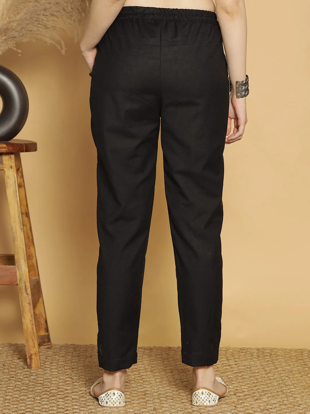 Black Acrylic Pants