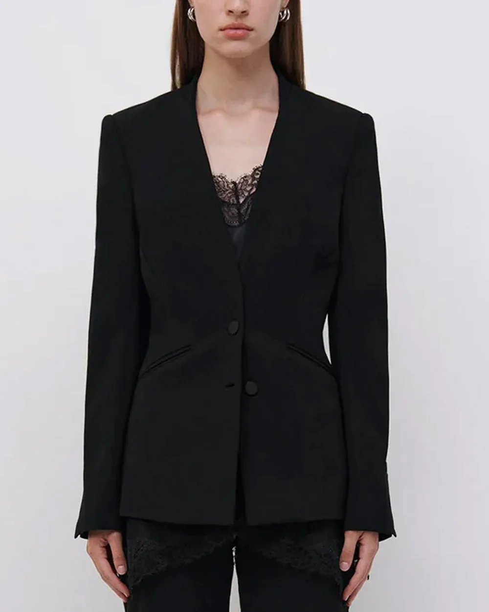 Black Allie Basque Blazer