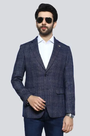 Blue Check Blazer for Men's