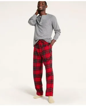 Brooks Brothers Men's Open Plaid Flannel Lounge Pants Red