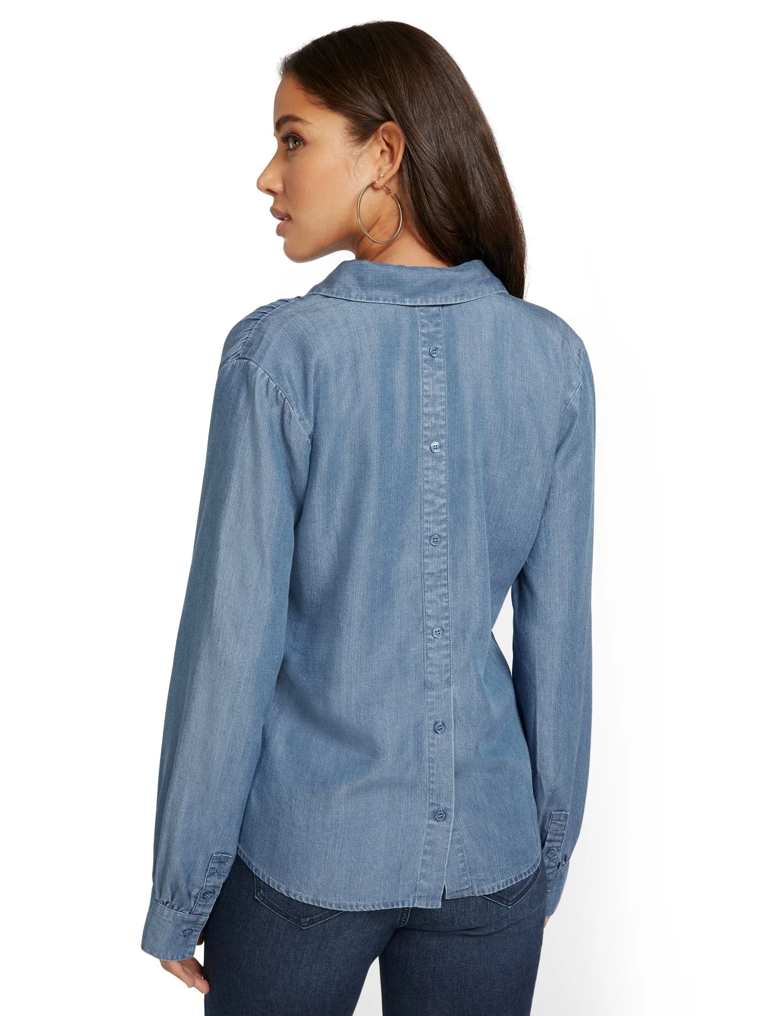 Button-Back Tencel Shirt