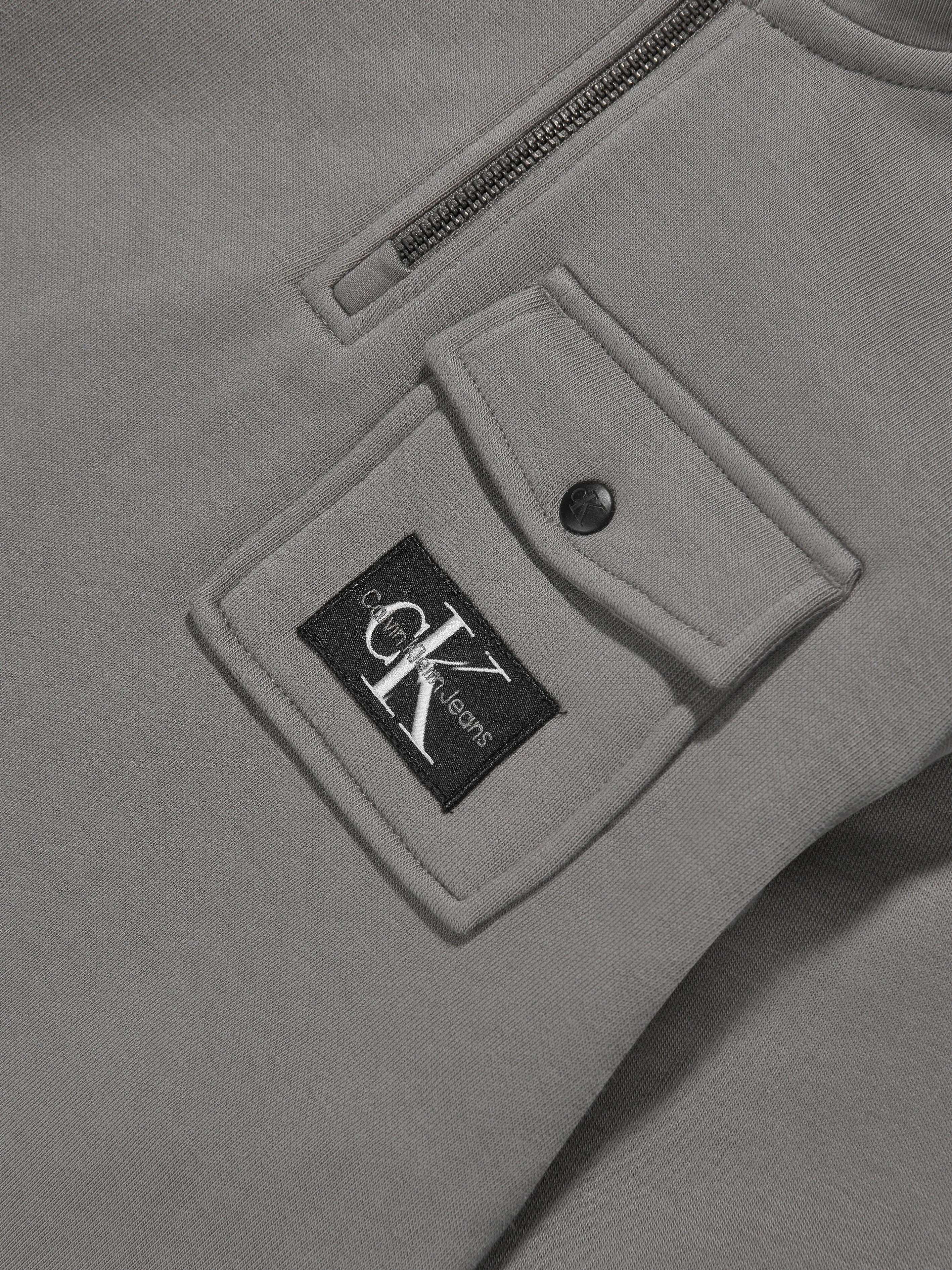 Calvin Klein Boys Half Zip Fleece Popover in Grey