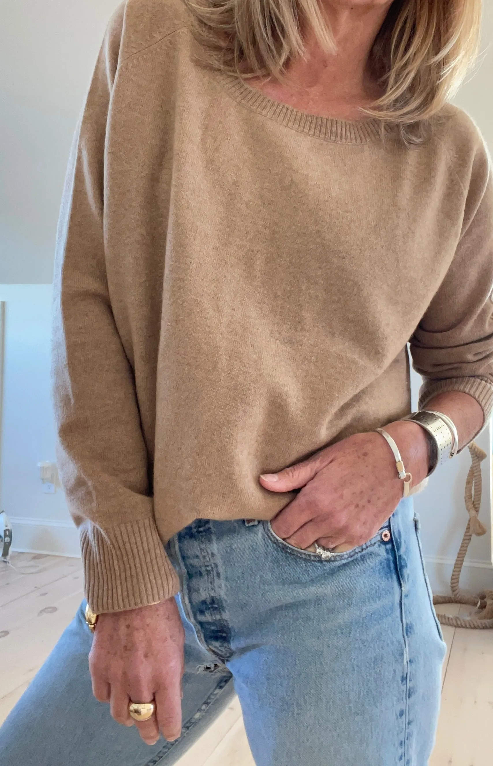 Camel Bee Cashmere Top