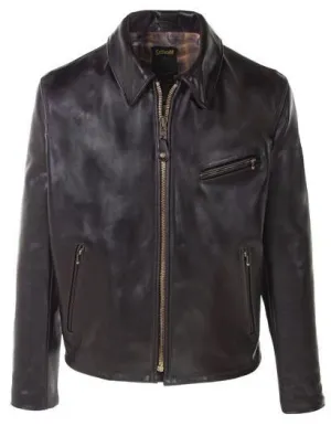 Classic Heavy Cowhide Racer Motorcycle Jacket 688 - Brown