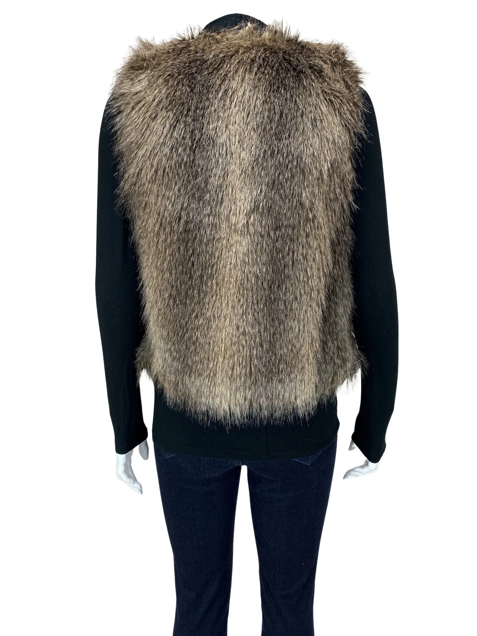 Club Monaco, Women's Faux Fur Vest, Brown, Size XS