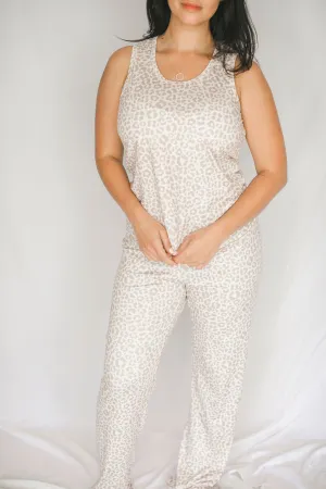 Cozy Sandy Leopard Pajama Pants Set