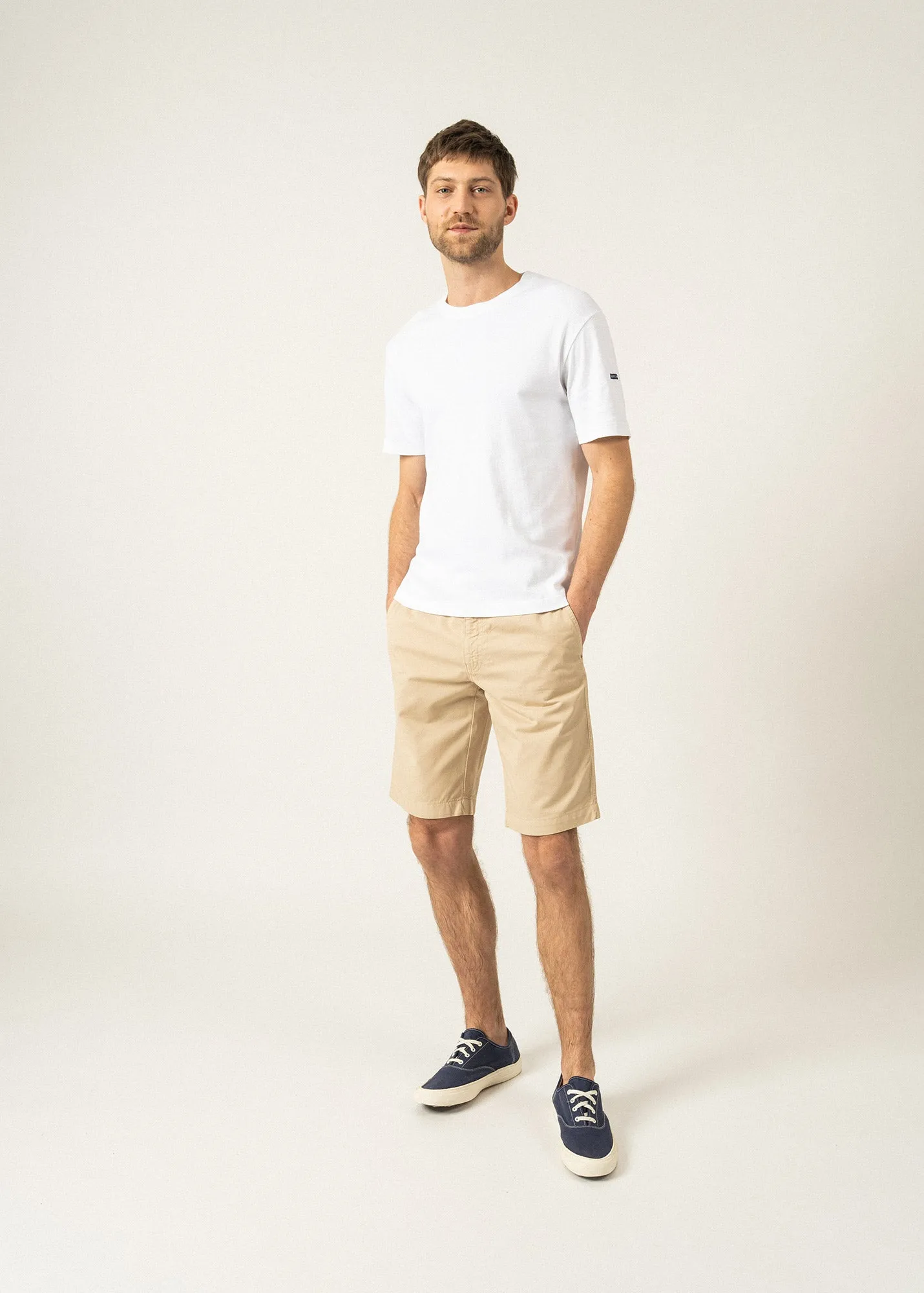 Doug straight Bermuda shorts - in cotton canvas (PLAGE)