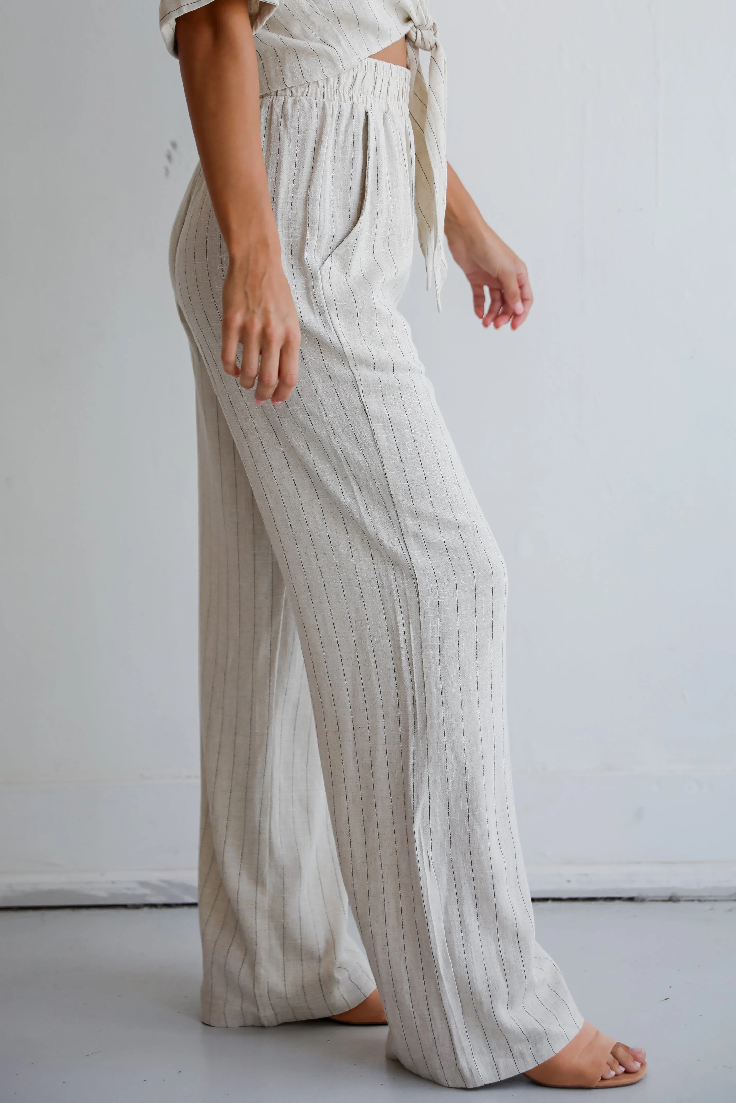 FINAL SALE - Moment Maker Striped Linen Pants