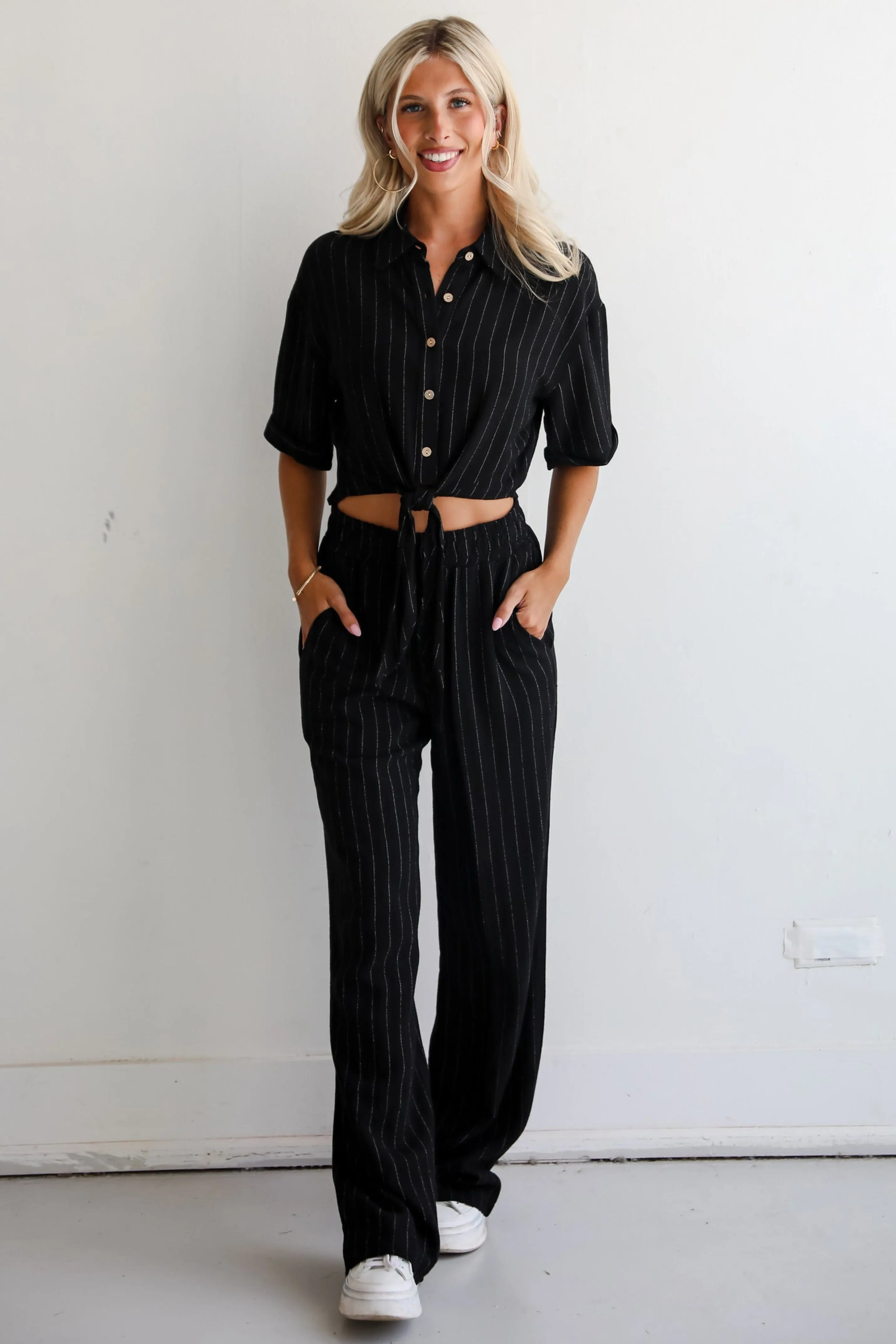 FINAL SALE - Moment Maker Striped Linen Pants