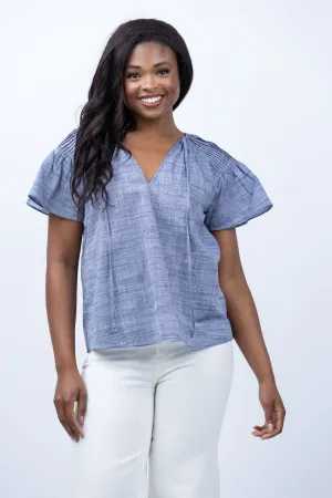 Gilner Farrar Aileen Blouse in Blue Chambray