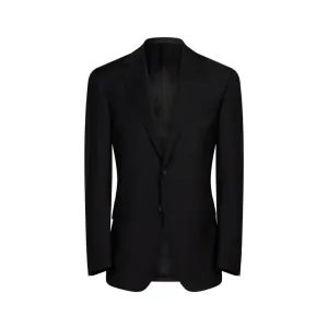 HENRY SARTORIAL X CARUSO Single Breasted Notch Lapel Blazer BLACK REG