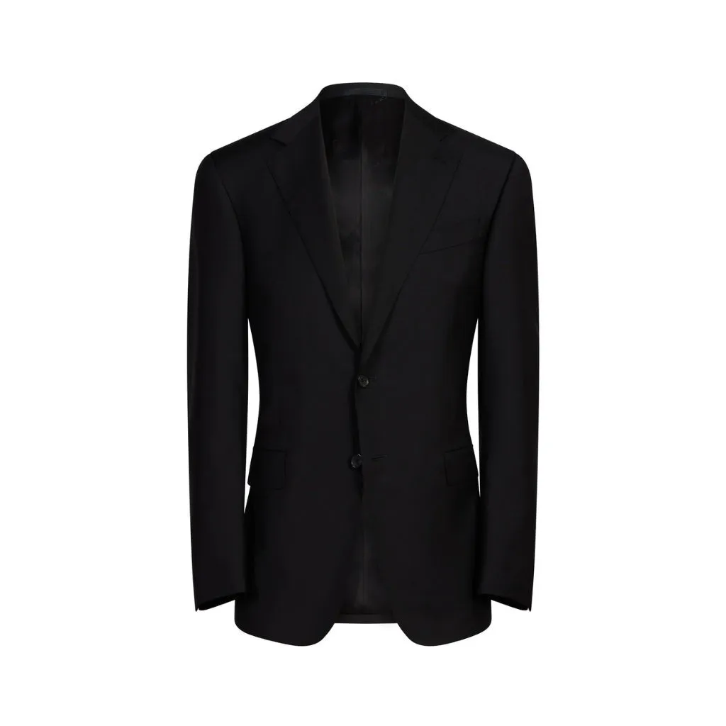 HENRY SARTORIAL X CARUSO Single Breasted Notch Lapel Blazer BLACK REG