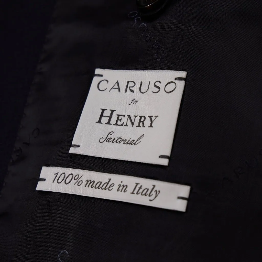 HENRY SARTORIAL X CARUSO Single Breasted Notch Lapel Blazer DARK NAVY REG