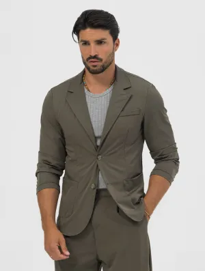 HIRO TECH SINGLE BREASTED BLAZER IN GREEN