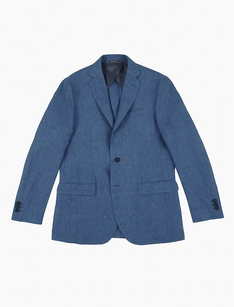 Jeans Blue Linen Blazer