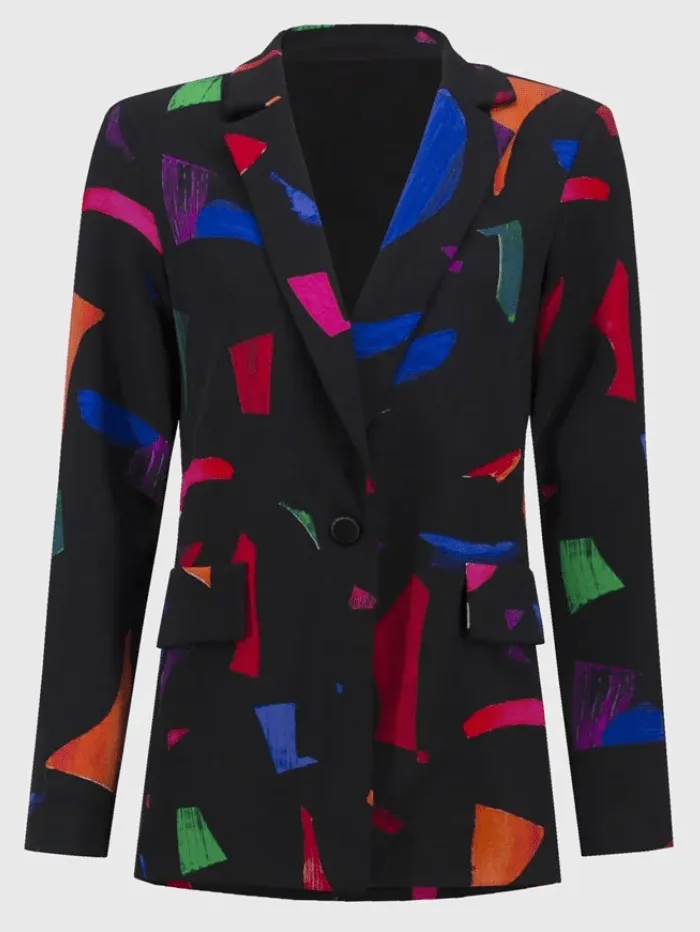 Joseph Ribkoff Silky Knit Abstract Print Blazer 244231 Col 178