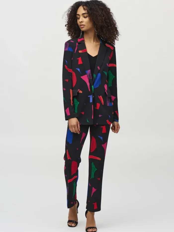 Joseph Ribkoff Silky Knit Abstract Print Blazer 244231 Col 178