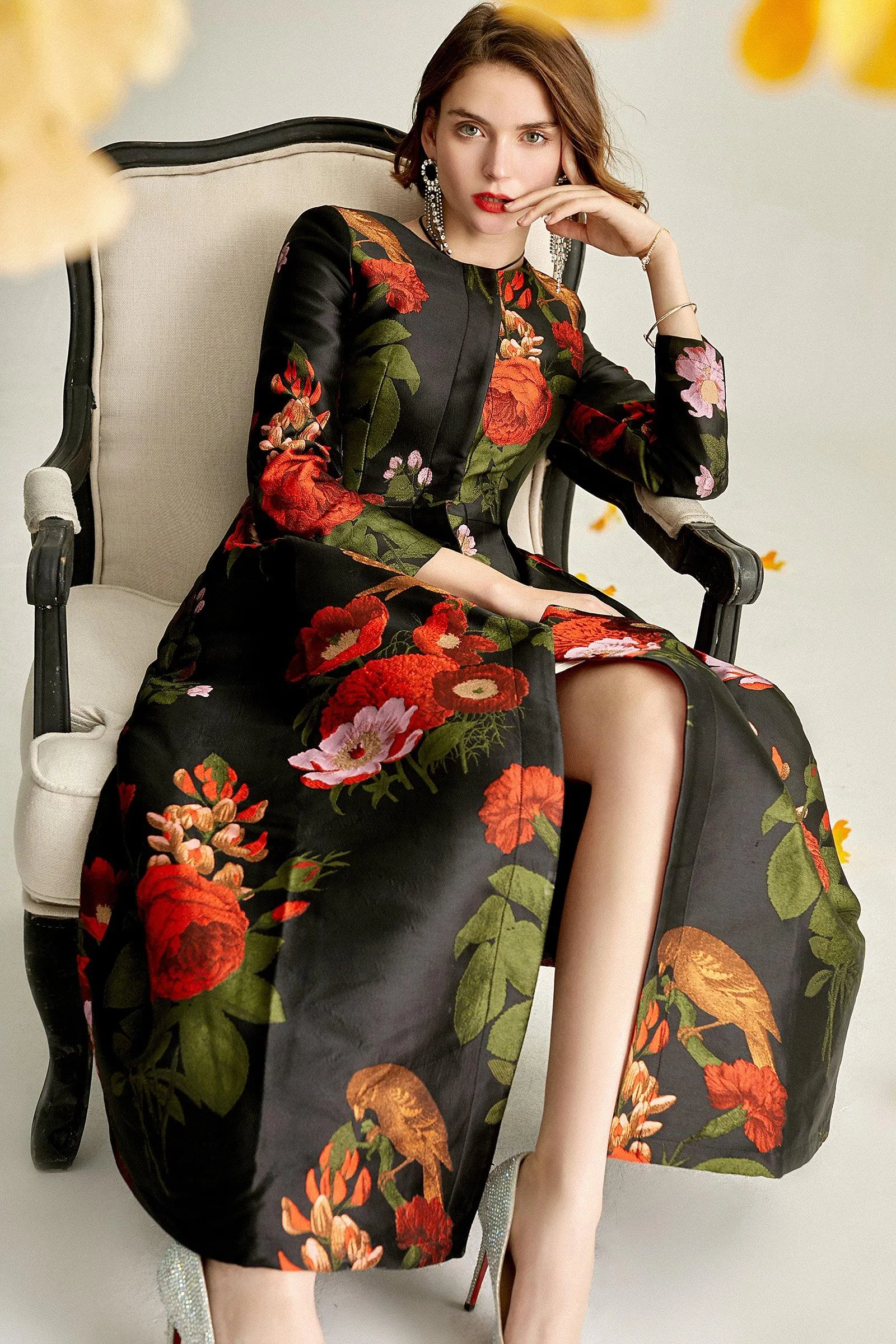 Limited Edition Luxury  Jacquard Print Windbreaker Coat jacket dress - Nightingale & Rose