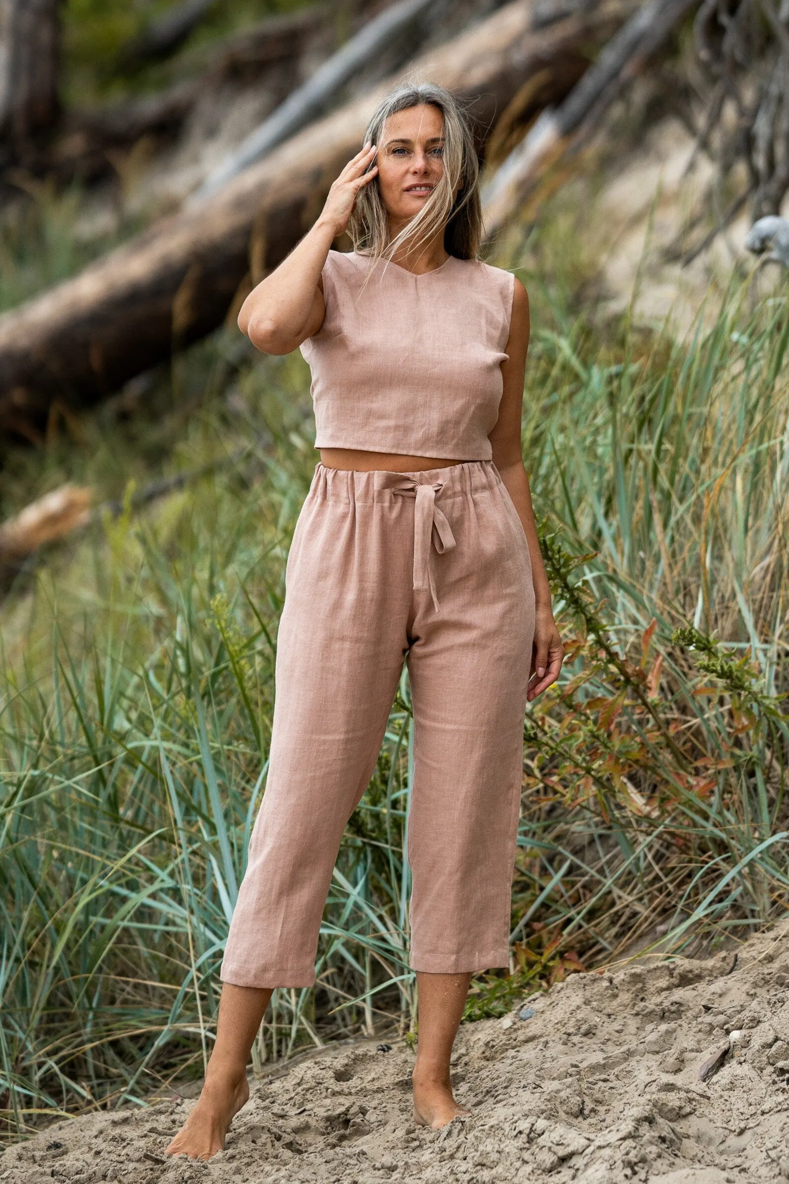 Linen Pants IEVA In Powder