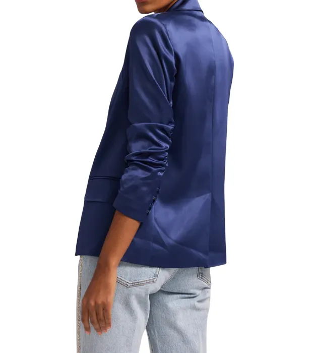 Madison Satin Blazer - Navy