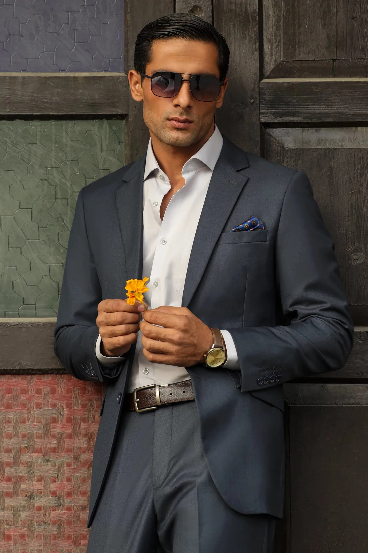 Mens 2PC Blue Suit