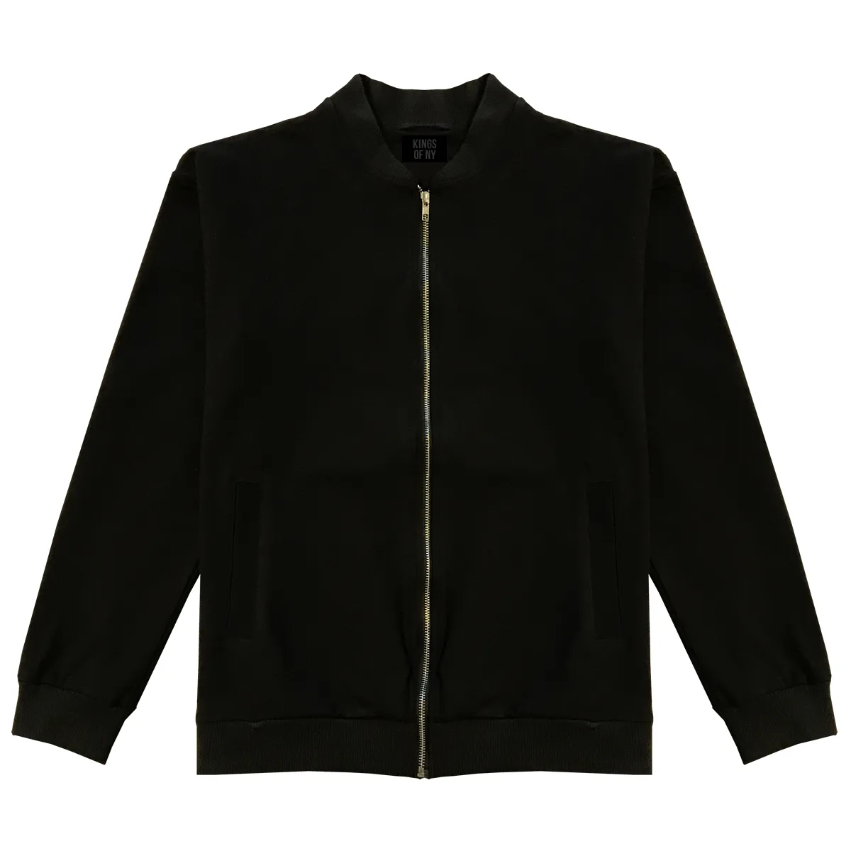 Mens Classic Black Cotton Bomber Jacket