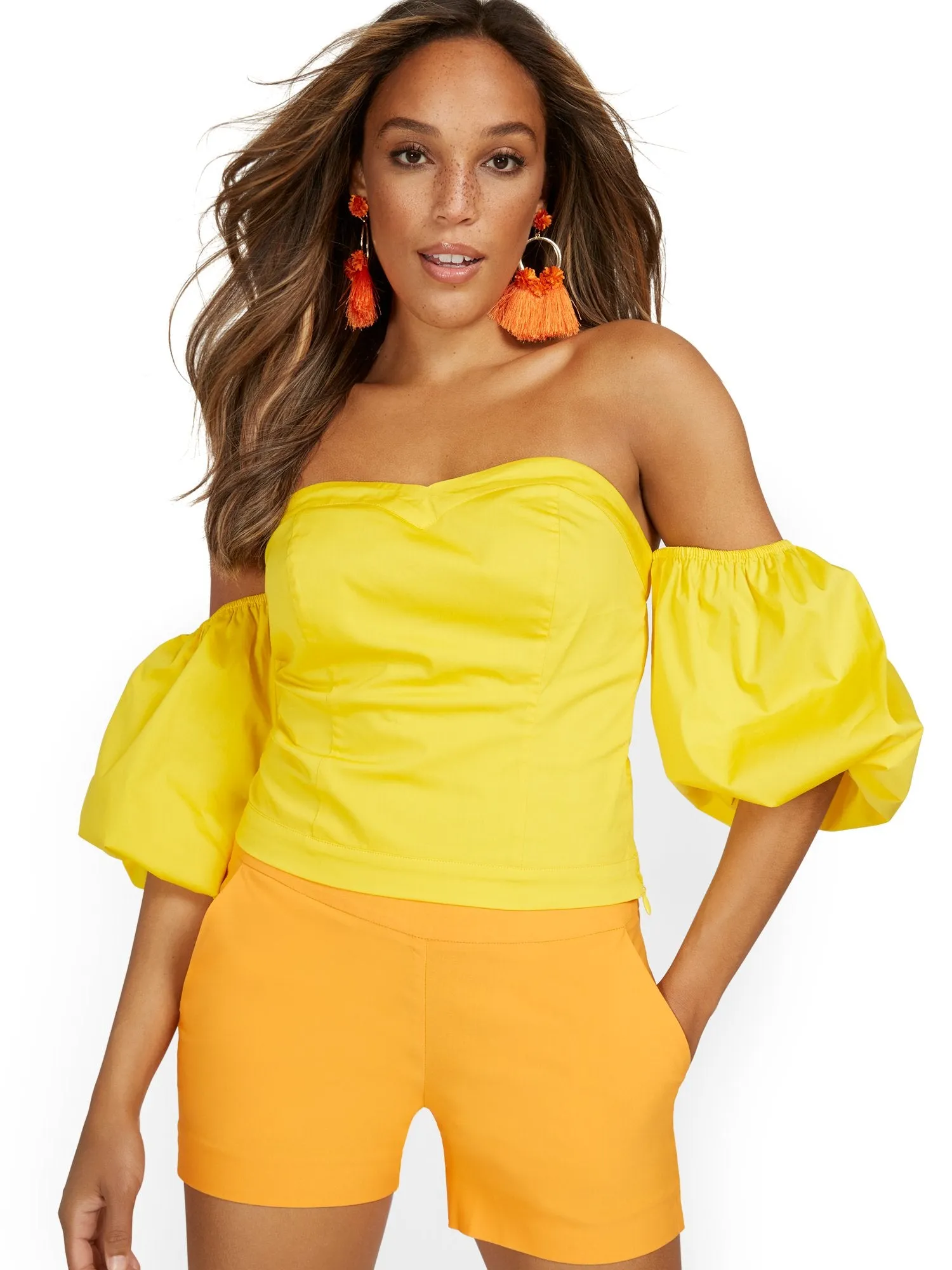 Off-The-Shoulder Poplin Top