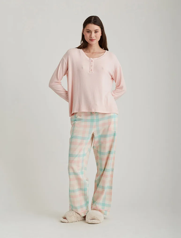 Organic Cotton Plaid Full Length Pant