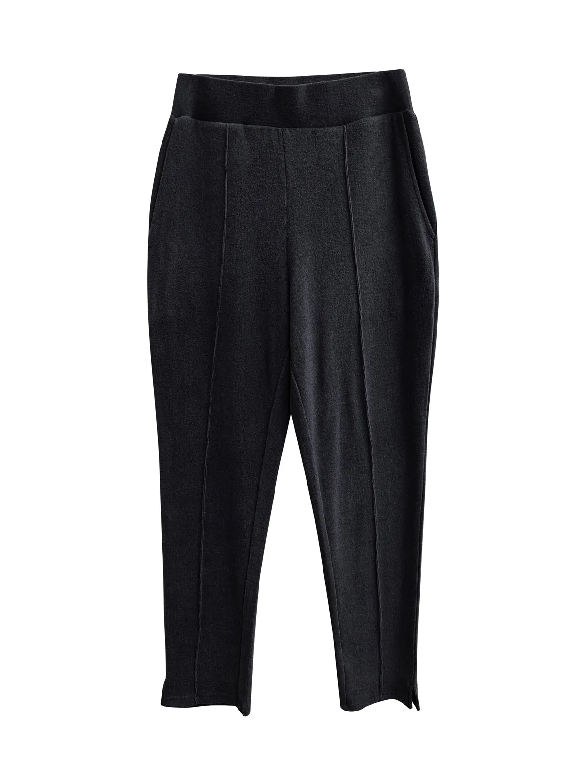 Plus Size Comfort Luxe Collection Cozy Knit Pleated Pants