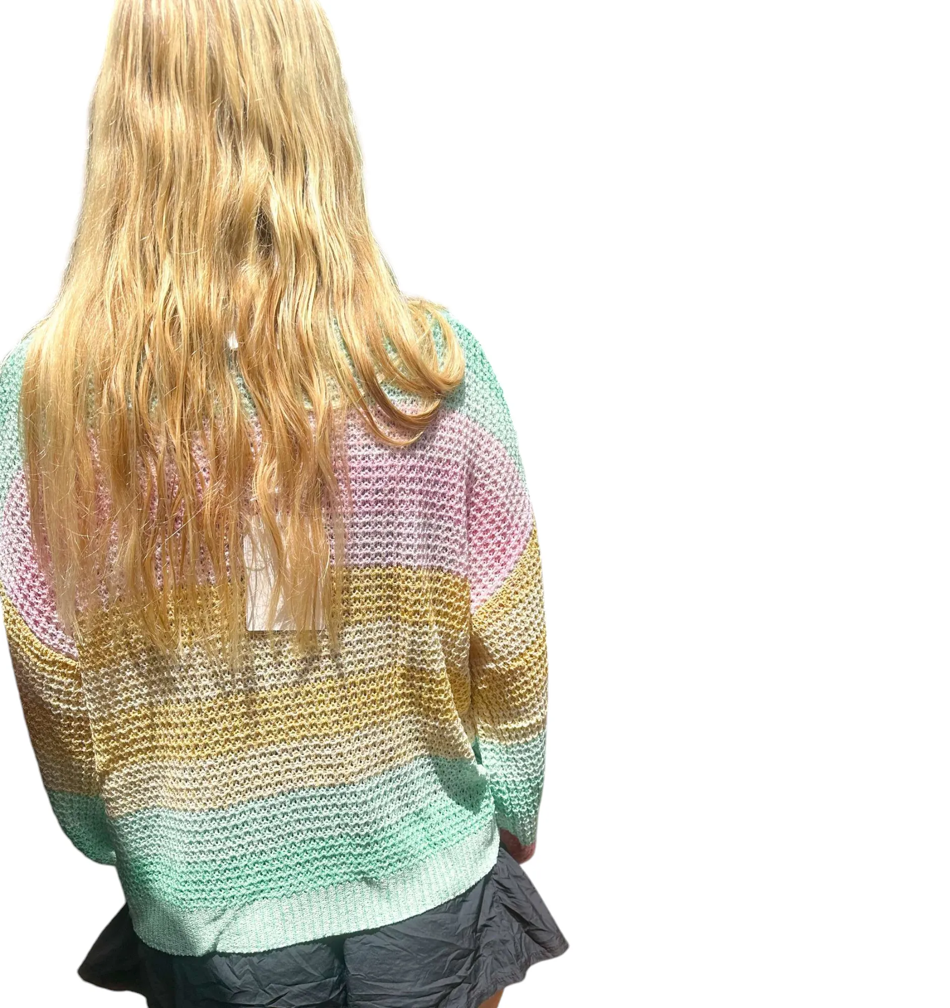 Rainbow Stripes Cozy Sweater