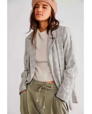 Restocked Olivia Plaid Blazer Neutral Combo