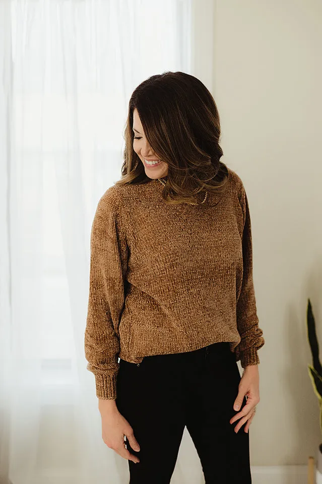 Round Neck Chenille Sweater