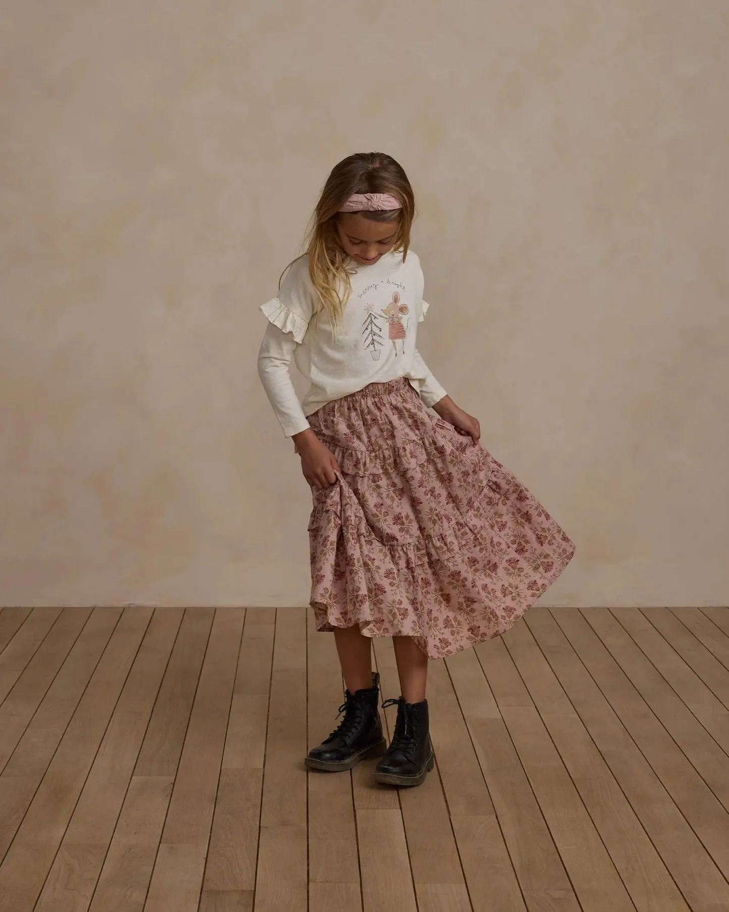 Ruffle Long Sleeve Tee - Mouse *LAST ONE - 12/18m*