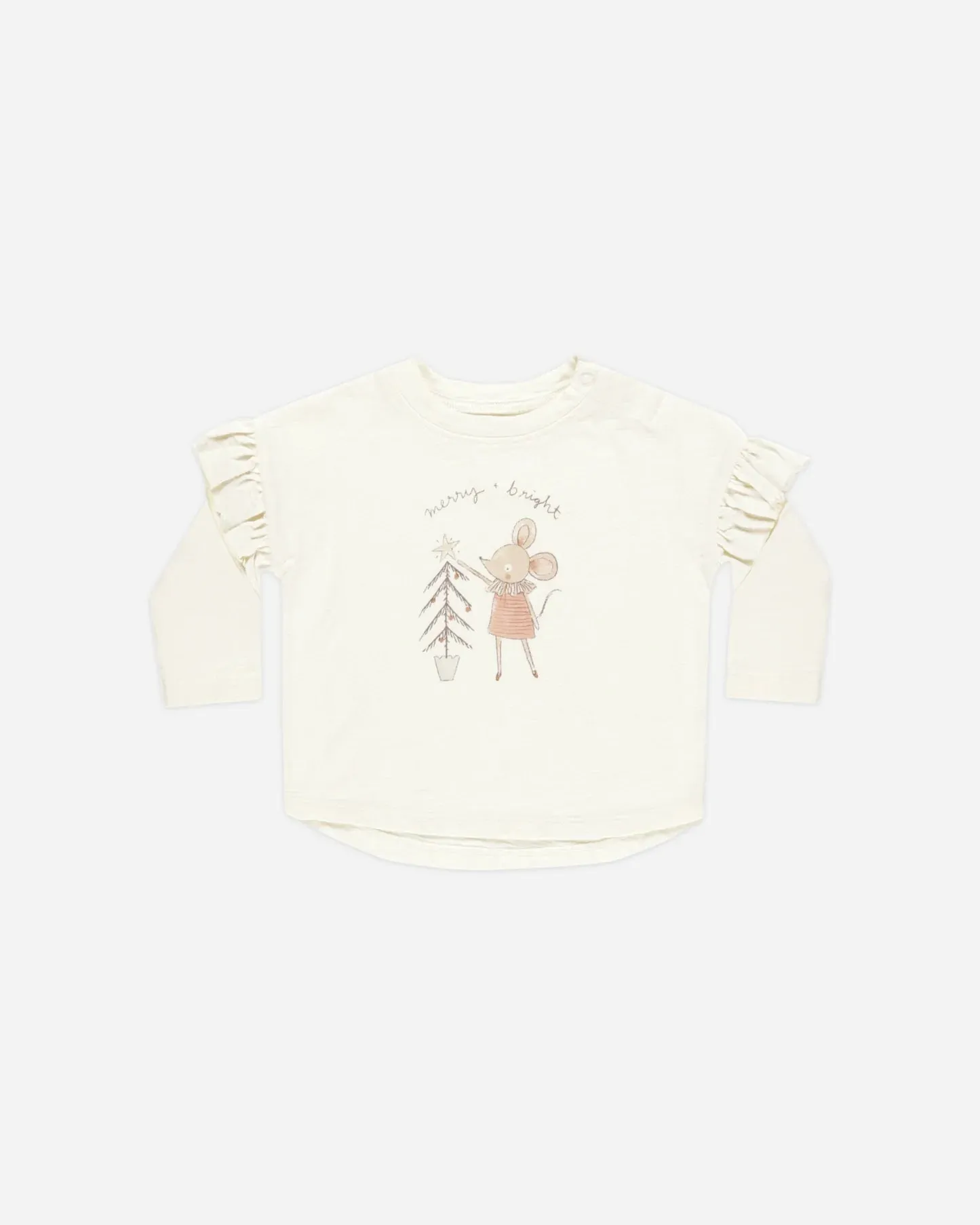 Ruffle Long Sleeve Tee - Mouse *LAST ONE - 12/18m*