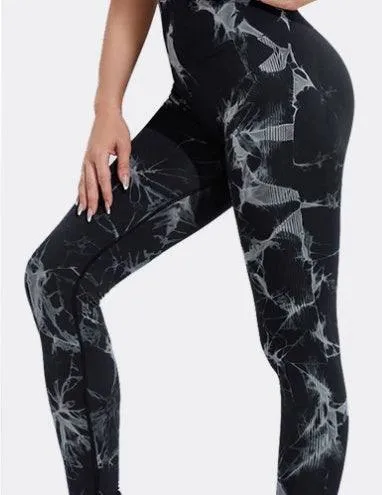 Seamless Tie Dye Leggings Women Yoga Pants Sport Fitness Running Gym Leggings