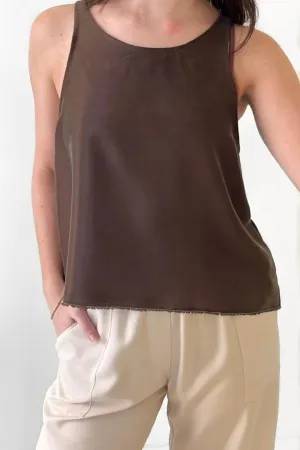 Silk Essential Tank in Espresso