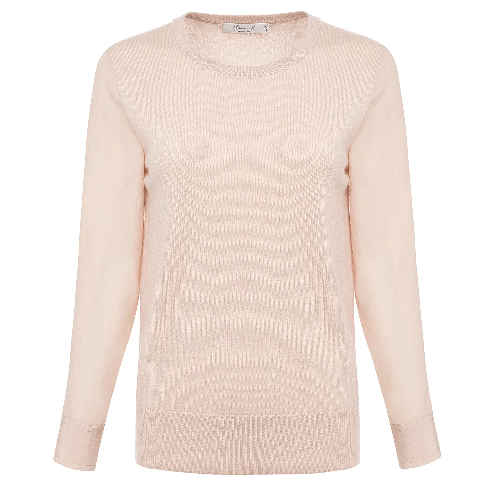 Silk Sleeve Cashmere Sweater