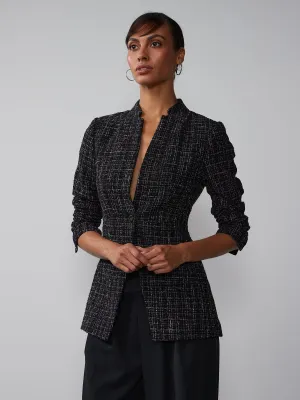 Single Breasted Boucle Tweed Jacket