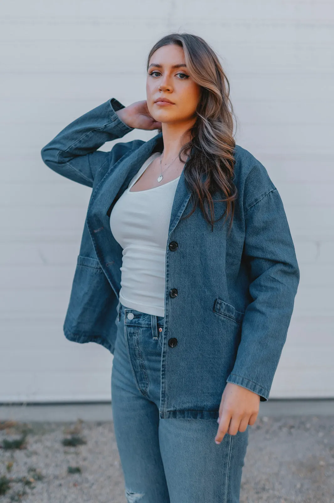 The Lainey Denim Blazer