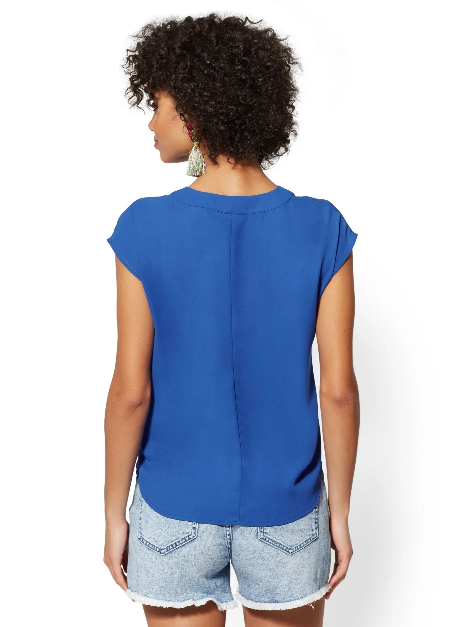 Tie-Front Wrap Blouse - Soho Soft Shirt