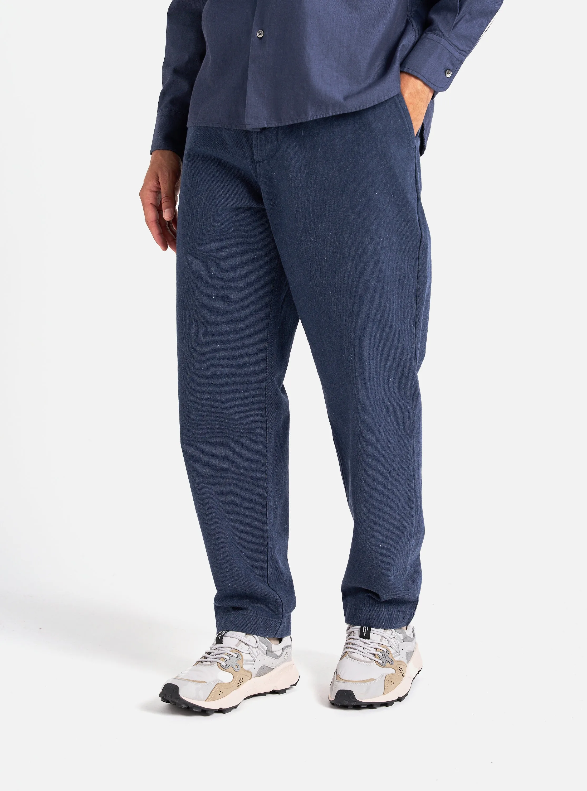 Universal Works Military Chino in Indigo Recycled Denim